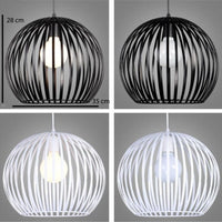 Suspension ronde vintage en cage (noir ou blanc) | Marco Lucetti Noir - L