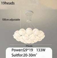 Suspension Rose Crème | Marco Lucetti 19Têtes / Gradation avec télécommande