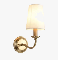 Suspension Rustique Américaine Lustre Doré en Tissu Minimaliste