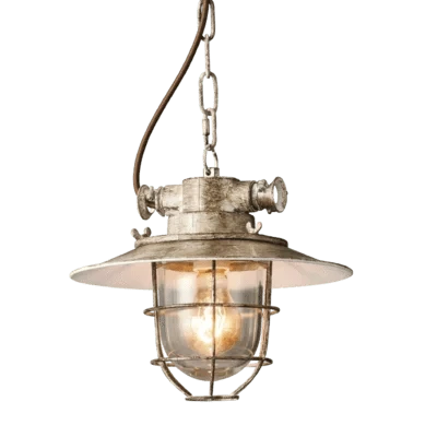 Suspension RustiLED - Fer et Verre industriel | Marco Lucetti Vieux blanc