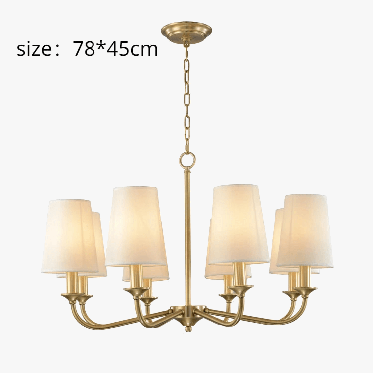 Suspension Rustique Américaine Lustre Doré en Tissu Minimaliste | Marco Lucetti