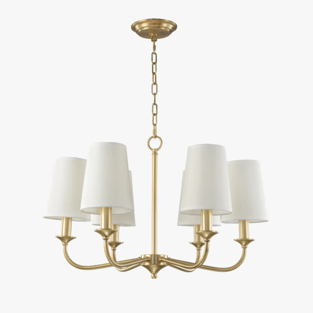 Suspension Rustique Américaine Lustre Doré en Tissu Minimaliste | Marco Lucetti