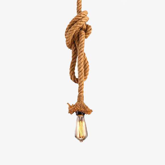 Suspension rustique en cordage rétro