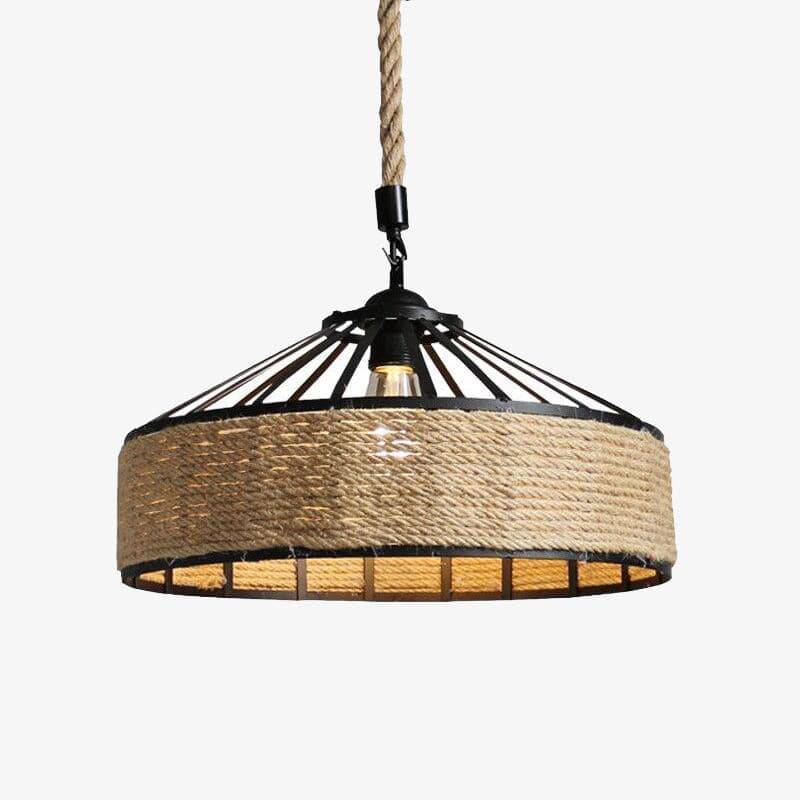 Suspension Country LED en Rotin