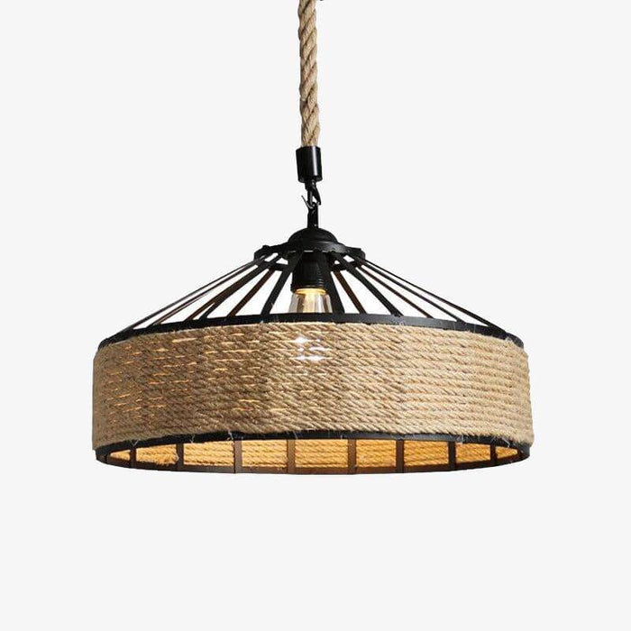 Suspension Country LED en Rotin