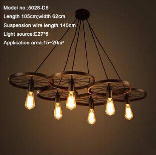 Suspension Rustique "Roue Antique" | Marco Lucetti 6 lampes