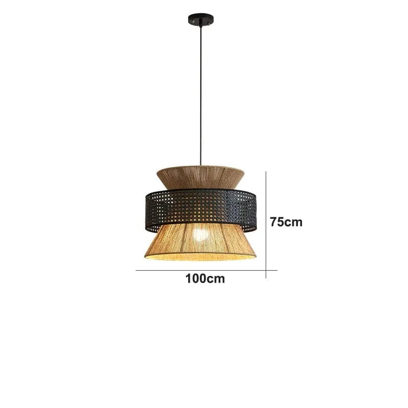 Suspension Sabi Wabi - Rotin Cannelle Chinois | Marco Lucetti Type C-D100cm H75cm