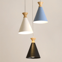Suspension scandinave Avi en bois et abat-jour conique | Marco Lucetti