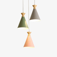 Suspension scandinave Avi en bois et abat-jour conique | Marco Lucetti