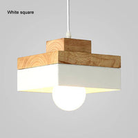 Suspension Scandinave en bois et métal (carré/rond) | Marco Lucetti Blanc - Carré (10 x 18cm)