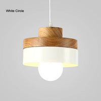 Suspension Scandinave en bois et métal (carré/rond) | Marco Lucetti Blanc - Rond (10 x 18cm)