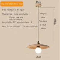 Suspension scandinave en bois massif | Marco Lucetti Bûche -35CM / 110V / Blanc froid