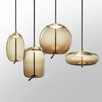 Suspension scandinave en verre fumé et cordage - Élégance nordique | Marco Lucetti