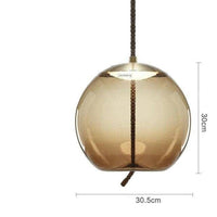 Suspension scandinave en verre fumé et cordage - Élégance nordique | Marco Lucetti A