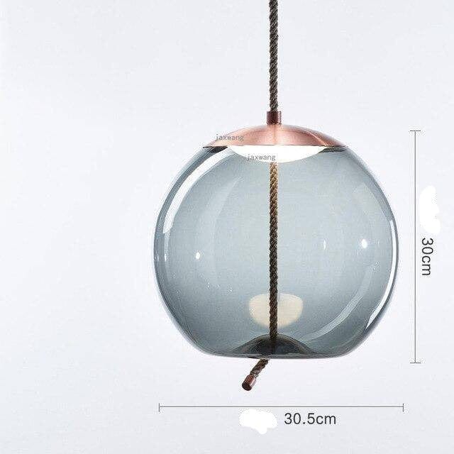 Suspension scandinave en verre fumé et cordage - Élégance nordique | Marco Lucetti E