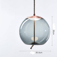 Suspension scandinave en verre fumé et cordage - Élégance nordique | Marco Lucetti E