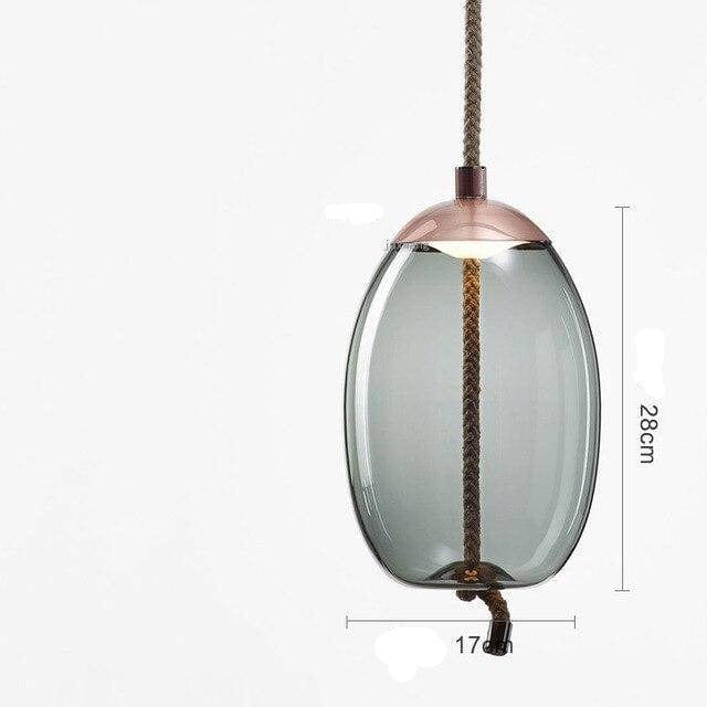Suspension scandinave en verre fumé et cordage - Élégance nordique | Marco Lucetti G