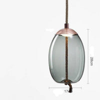 Suspension scandinave en verre fumé et cordage - Élégance nordique | Marco Lucetti G