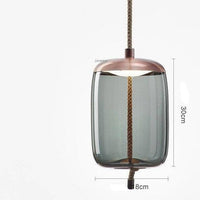 Suspension scandinave en verre fumé et cordage - Élégance nordique | Marco Lucetti H