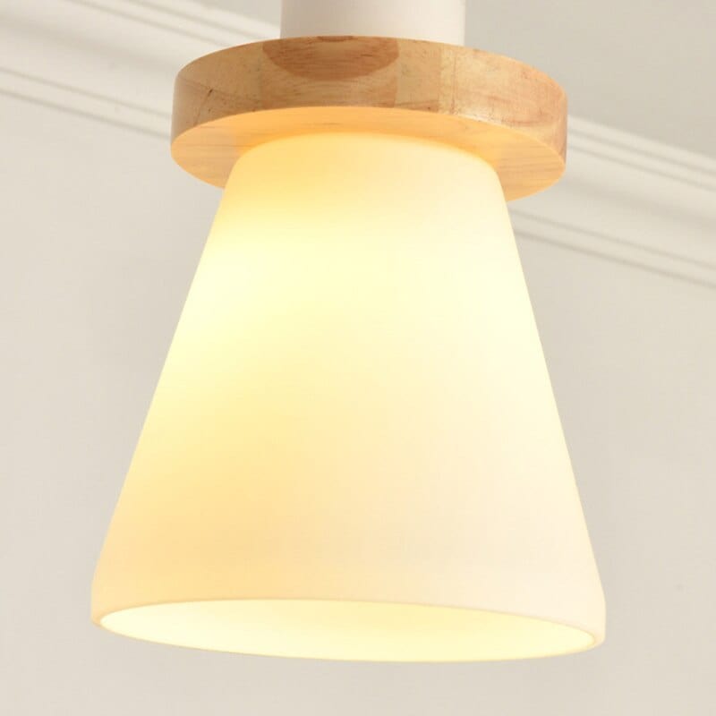 Suspension scandinave Kaylie LED en verre et bois | Marco Lucetti