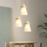 Suspension scandinave Kaylie LED en verre et bois | Marco Lucetti