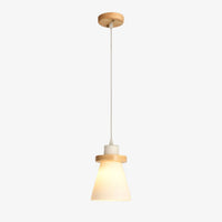 Suspension scandinave Kaylie LED en verre et bois | Marco Lucetti A / Chaude