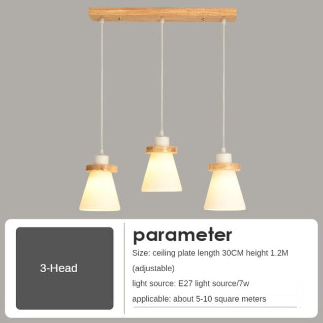 Suspension scandinave Kaylie LED en verre et bois | Marco Lucetti B / Chaude