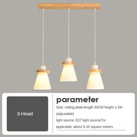 Suspension scandinave Kaylie LED en verre et bois | Marco Lucetti B / Chaude