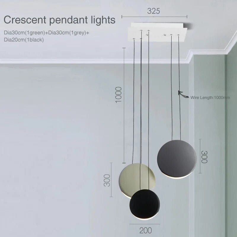 Suspension Scandinave Moderne pour Salon | Marco Lucetti 3 têtes