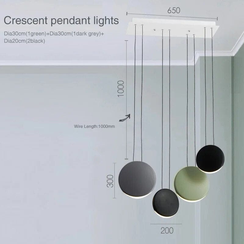 Suspension Scandinave Moderne pour Salon | Marco Lucetti 4 têtes