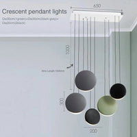 Suspension Scandinave Moderne pour Salon | Marco Lucetti 5 têtes