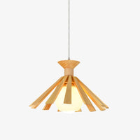 Suspension scandinave Xander en LED avec abat-jour conique en bois | Marco Lucetti