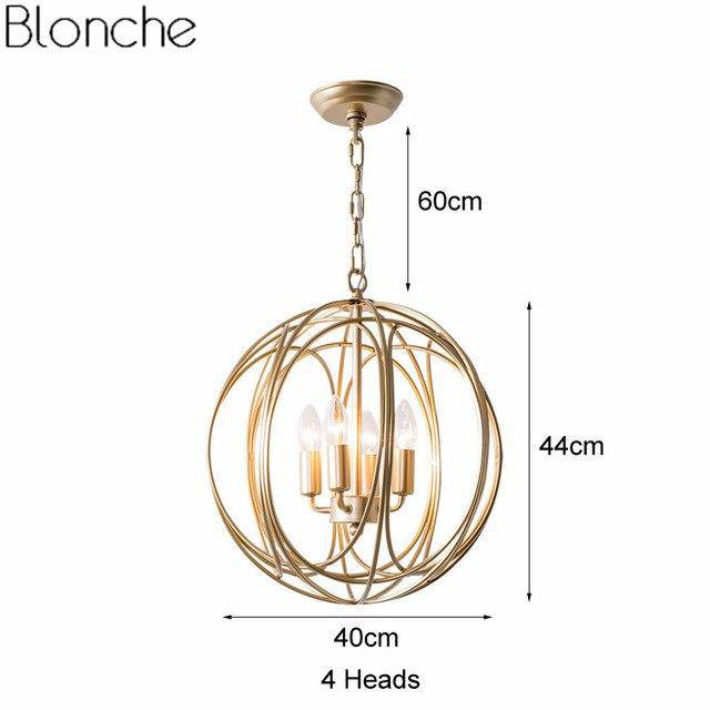 Suspension sphérique dorée - Collection Country. | Marco Lucetti 4 lampes