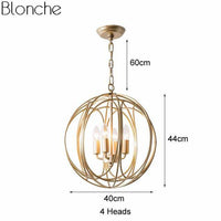 Suspension sphérique dorée - Collection Country. | Marco Lucetti 4 lampes