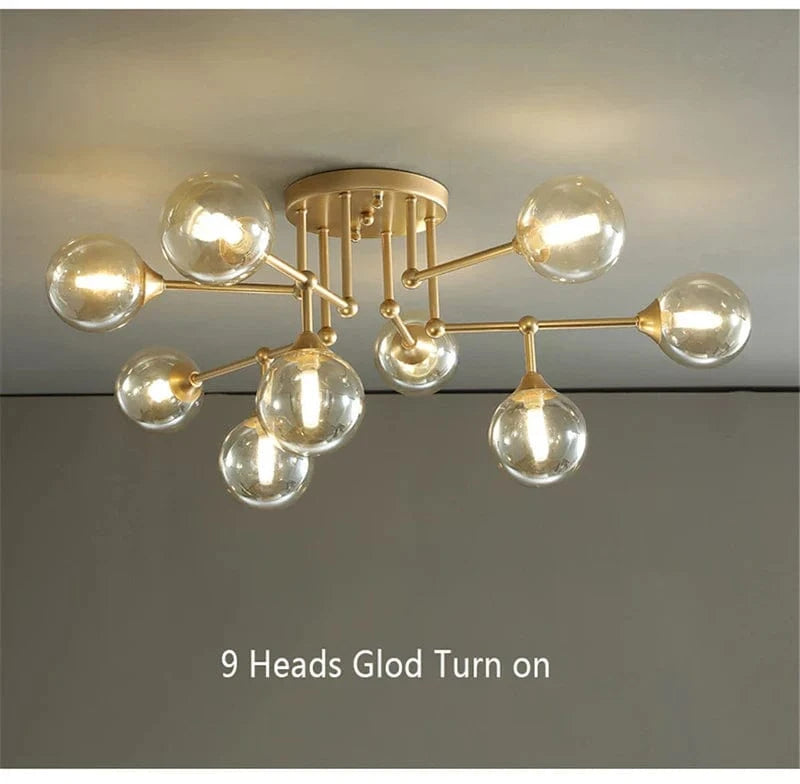 Suspension Spider-Shape | Marco Lucetti 9 têtes dorées