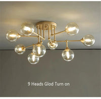 Suspension Spider-Shape | Marco Lucetti 9 têtes dorées