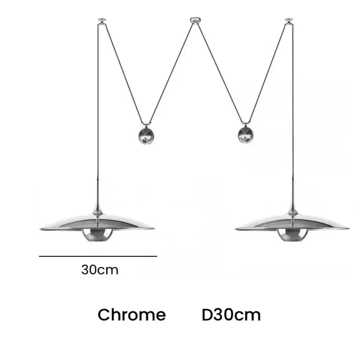 Suspension spot luminaire LED ajustable design postmoderne | Marco Lucetti 2 têtes chromées D30cm