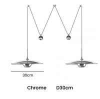 Suspension spot luminaire LED ajustable design postmoderne | Marco Lucetti 2 têtes chromées D30cm