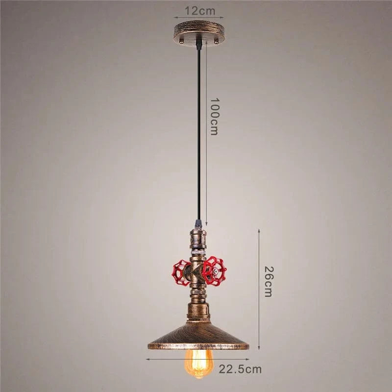 Suspension Steampunk Loft Vintage "Tuyau en Métal" | Marco Lucetti