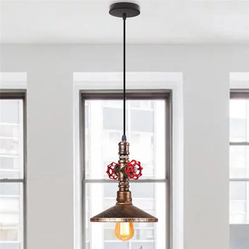 Suspension Steampunk Loft Vintage "Tuyau en Métal" | Marco Lucetti