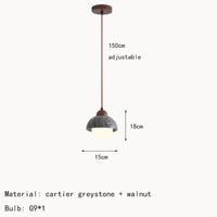 Suspension StoneGrey - Design Moderne en Pierre Naturelle | Marco Lucetti Modèle A / Blanc chaud