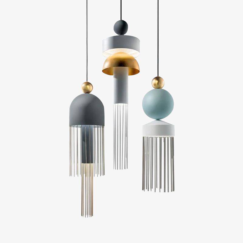 Suspension Tassel en métal arrondi, design coloré | Marco Lucetti