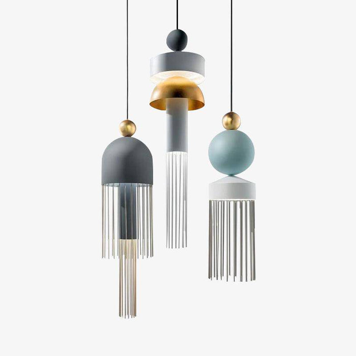 Suspension Tassel en métal arrondi, design coloré | Marco Lucetti