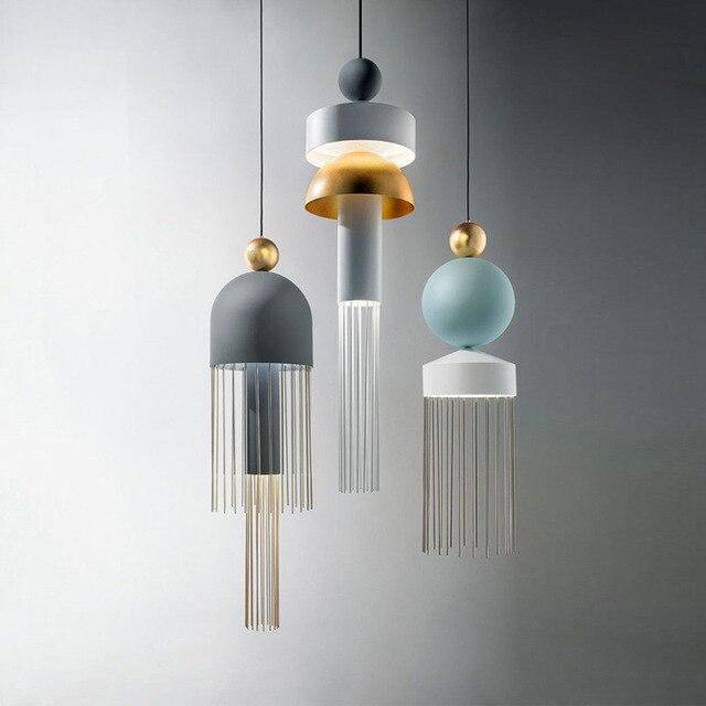Suspension Tassel en métal arrondi, design coloré | Marco Lucetti 3 suspensions / Froide