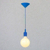 Suspension Tea Shop - Fil Coloré et Ampoule | Marco Lucetti Bleu