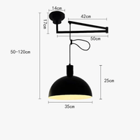 Suspension télescopique pliable en métal pour salle à manger - Cuisine, Barre d'étude, Rotatif, Décor Maison - Éclairage E27 | Marco Lucetti