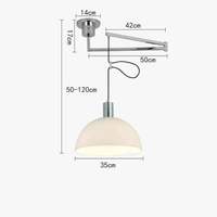 Suspension télescopique pliable en métal pour salle à manger - Cuisine, Barre d'étude, Rotatif, Décor Maison - Éclairage E27 | Marco Lucetti