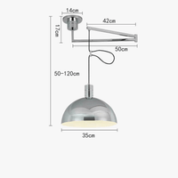 Suspension télescopique pliable en métal pour salle à manger - Cuisine, Barre d'étude, Rotatif, Décor Maison - Éclairage E27 | Marco Lucetti