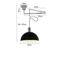 Suspension télescopique pliable en métal pour salle à manger - Cuisine, Barre d'étude, Rotatif, Décor Maison - Éclairage E27 | Marco Lucetti Argent et noir / Blanc froid