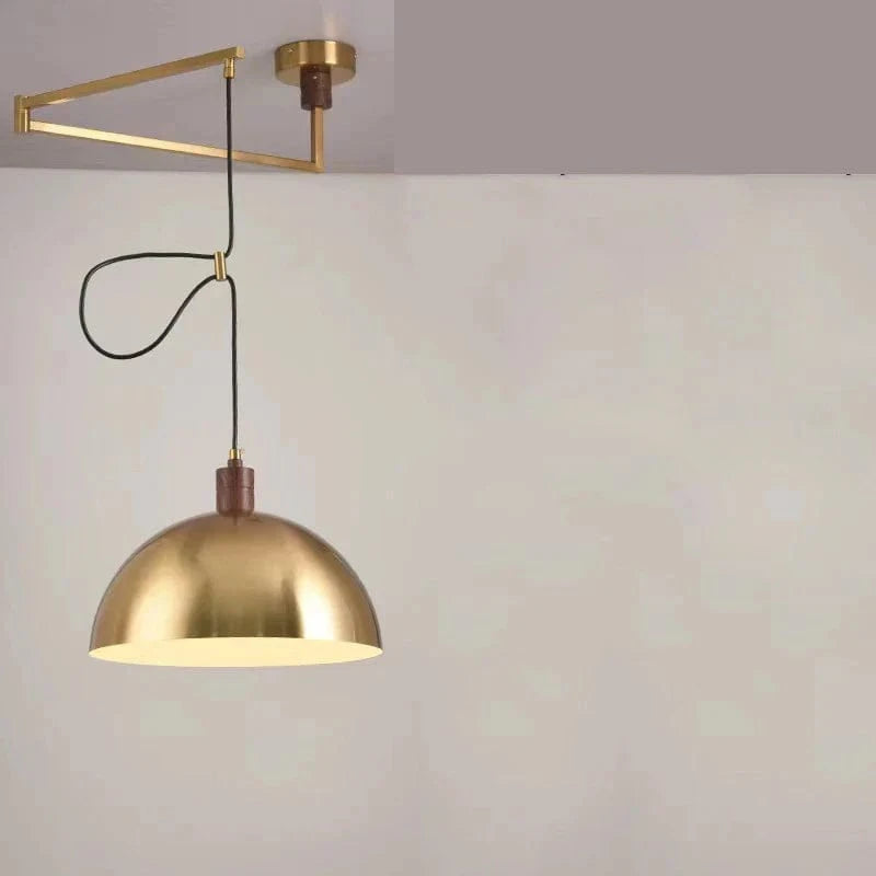 Suspension télescopique pliable en métal pour salle à manger - Cuisine, Barre d'étude, Rotatif, Décor Maison - Éclairage E27 | Marco Lucetti Or / Blanc froid